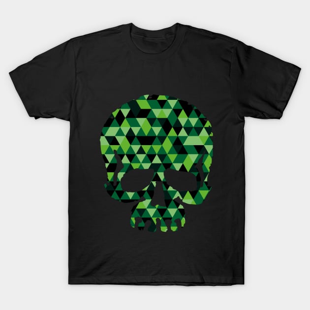 Triangle Camouflage Skull T-Shirt by MendelSign